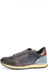 Комбинированные кроссовки Rockrunner с камуфляжным принтом Valentino