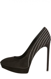 Замшевые туфли Janis с кристаллами Saint Laurent