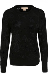 Полупрозрачный пуловер с цветочным принтом Michael Kors