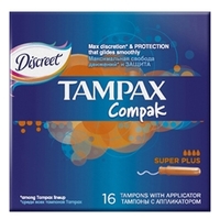 TAMPAX Compak Тампоны женские гигиенические с аппликатором Super Plus Duo 16 шт.