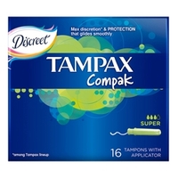 TAMPAX Compak Тампоны женские гигиенические с аппликатором Super Duo 16 шт.