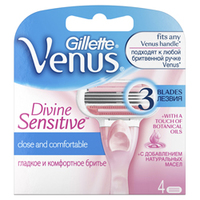 GILLETTE Сменные кассеты для бритья Venus Divine 4 шт.