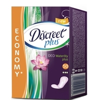 DISCREET Plus Женские гигиенические прокладки на каждый день Deo Water Lily Plus Trio 50 шт.
