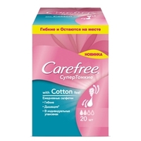 CAREFREE Салфетки Супертонкие Cotton feel ароматизированные в индивидуальной упаковке 20 шт.