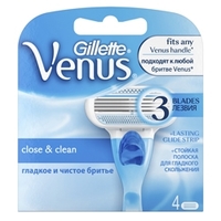 GILLETTE Сменные кассеты для бритья VENUS 4 шт.