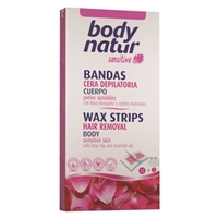 BODY NATUR Восковые полоски для тела для чувствительной кожи Плоды шиповника и Эфирное масло 16 шт. + 2 салфетки