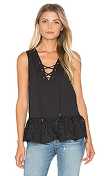 Lace up peplum top - maven west