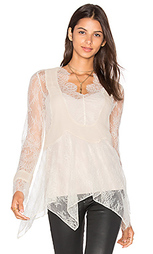 Chiffon pleats lace blouse - Haute Hippie