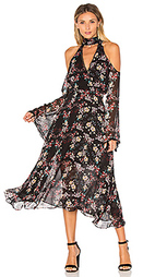 Floral chain neck wrap front dress - NICHOLAS