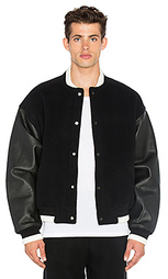 Varsity jacket with leather combo - T by Alexander Wang