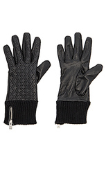 Leather rib cuff gloves - Maison Scotch