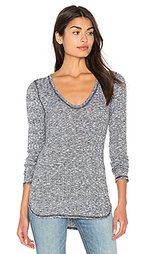 Long sleeve u neck unfinished edge top - Michael Stars