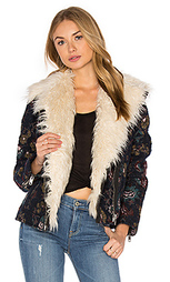 Jaquard wool &amp; faux fur jacket - Free People