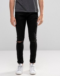 Супероблегающие джинсы с рваными коленями Criminal Damage - Черный