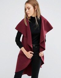 Жилет с каскадной драпировкой QED London - Красный