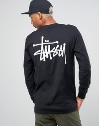 Лонгслив с логотипом сзади Stussy - Черный