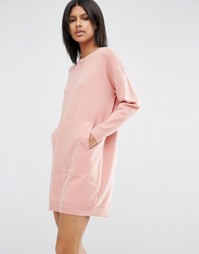 Вязаное платье‑футболка ASOS - Розовый