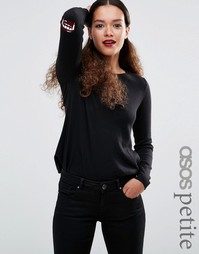 ASOS PETITE Jumper with Halloween Fangs Elbow Patch - Черный