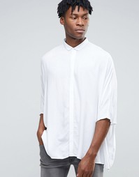 Белая oversize-рубашка из вискозы ASOS - Белый