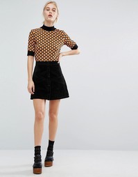 Замшевая мини-юбка Monki - Черный