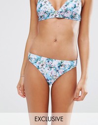 South Beach Blossom Print Bikini Bottom - Мульти