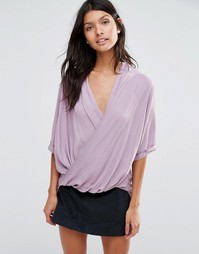 Pixie &amp; Diamond Cowl Front Blouse - Фиолетовый