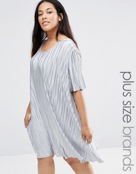 Alice &amp; You Plisse T-Shirt Swing Dress - Серебряный