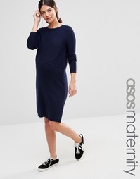 Двойное платье из кашемировой смеси ASOS - Синий