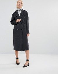 Темно-серое двубортное пальто Helene Berman - Серый
