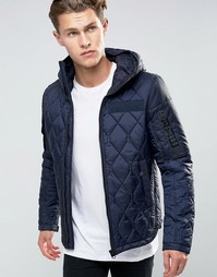 Стеганая куртка с капюшоном G-Star - Синий