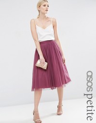 Многослойная юбка из тюли для выпускного ASOS PETITE - Розовый