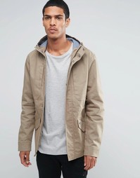 Хлопковая куртка с капюшоном Threadbare - Бежевый