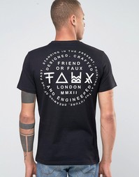 Футболка с принтом сзади Friend or Faux Nostalgia - Черный