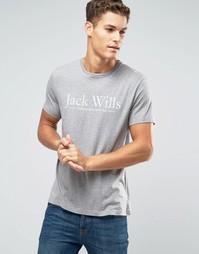 Серая меланжевая футболка с принтом Jack Wills - Серый