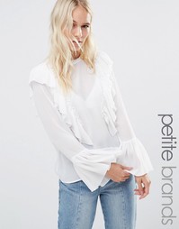 Блузка с рукавами-колокол и оборками Vero Moda Petite - Белый