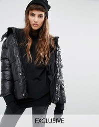 Дутая oversize-куртка Puffa - Черный