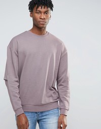 Oversize-свитшот с разрезами на локтях ASOS - Фиолетовый