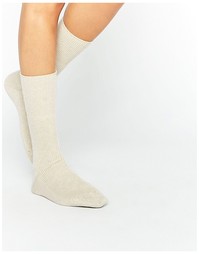 Кашемировые носки кремового цвета Johnstons of Elgin - Кремовый
