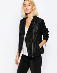 Замшевая байкерская куртка Dr Denim - Черный