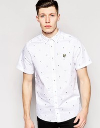 Рубашка в мелкий квадратик с короткими рукавами Lyle &amp; Scott - Белый
