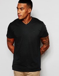 Черная облегающая футболка с V-образным вырезом Abercrombie &amp; Fitch - Синий