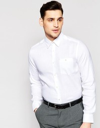 Льняная рубашка узкого кроя Ted Baker - Белый