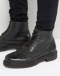 Кожаные ботинки‑броги Selected Homme Stephan - Черный