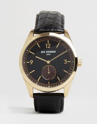 Часы с черным кожаным ремешком Ben Sherman - Черный