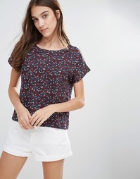 Топ с короткими рукавами и цветочным принтом Jack Wills Edlesborough - Темно-синий
