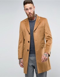 Бежевое пальто из ткани с добавлением кашемира Ted Baker - Бежевый