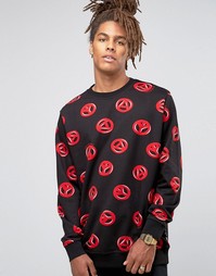 Свитер с принтом Love Moschino Peace - Черный