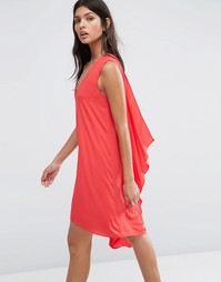 Платье с V‑образным вырезом и драпированной спинкой BCBG MAXAZRIA - Красный