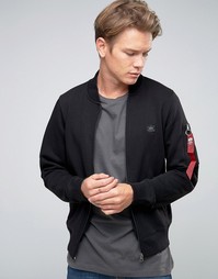 Черная трикотажная куртка‑пилот узкого кроя Alpha Industries - Черный