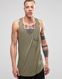 Майка-борцовка цвета хаки Weekday - Зеленый